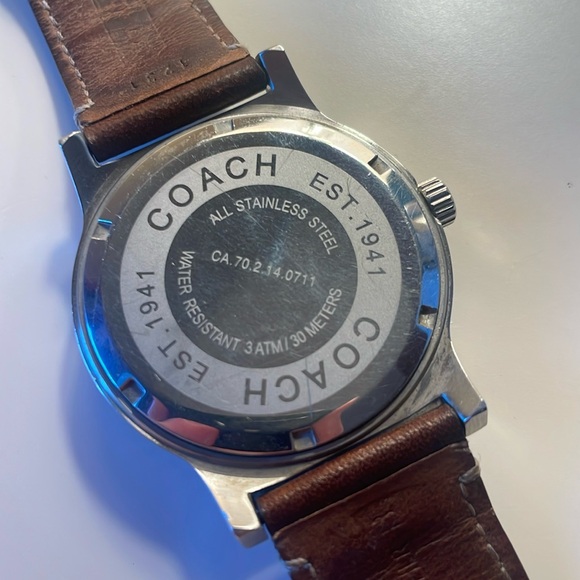 COACH Men’s Watch Tan Leather - Picture 4 of 5